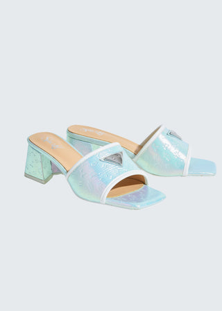 Monogram Heel - Light Blue