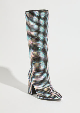 Milan Boot - Black Rhinestone