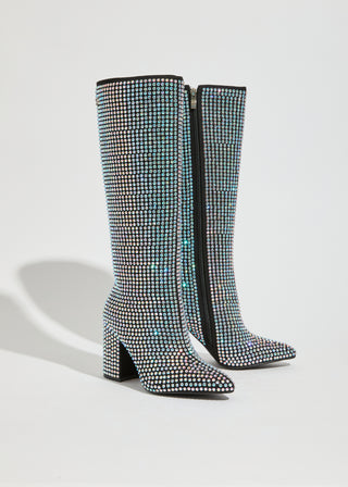 Milan Boot - Black Rhinestone