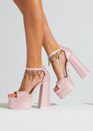 Sophia Pink Glitter Heel