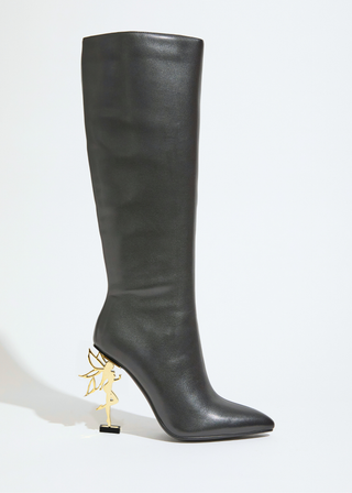 Fairy Icon Leather Boot - Noir