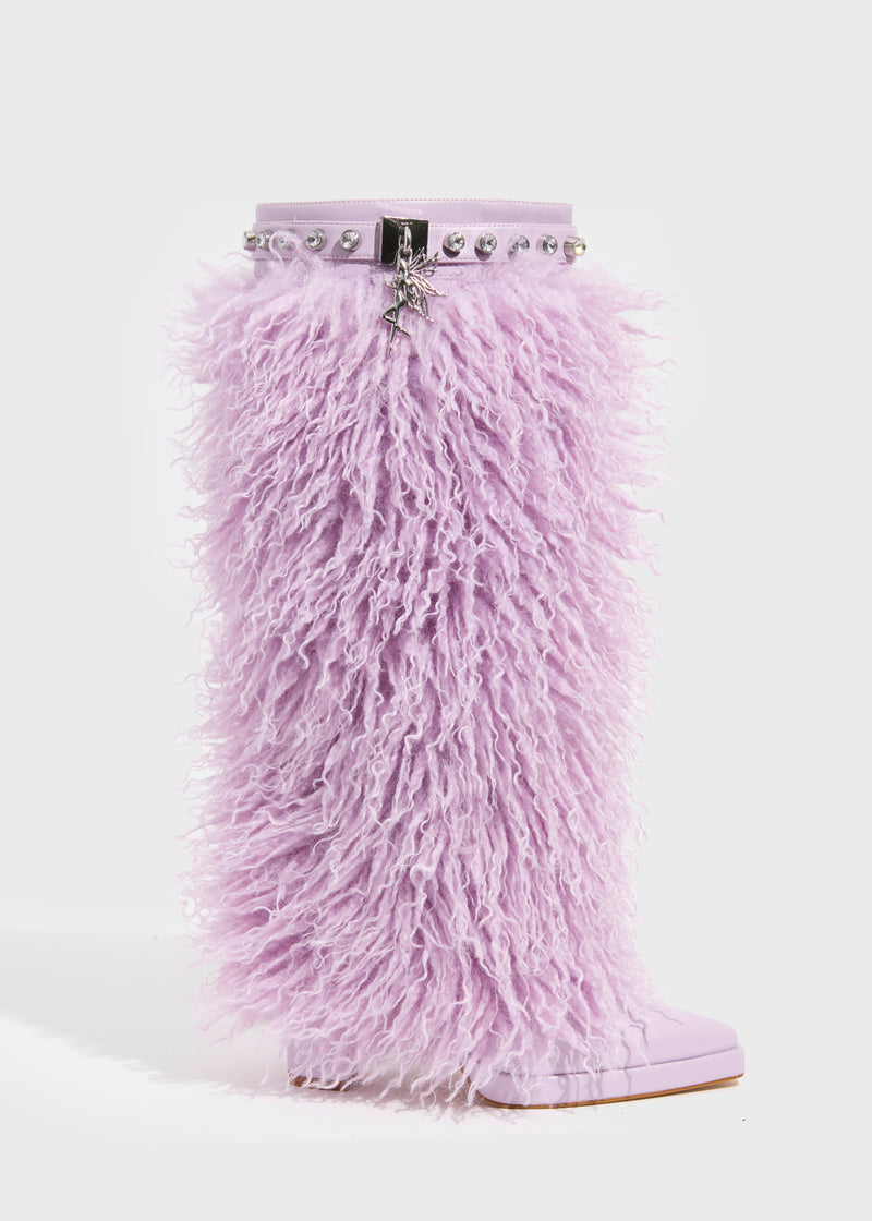 Lavendé Shearling Fur Heeled Boot