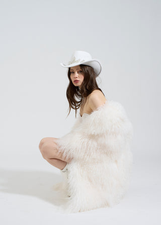 Blanc Cassé Shearling Full Length Coat