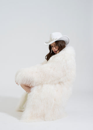 Blanc Cassé Shearling Full Length Coat