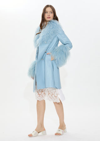 Elle Trench Coat - Bleu