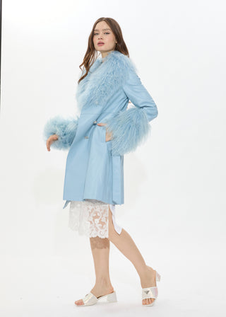 Elle Trench Coat - Bleu