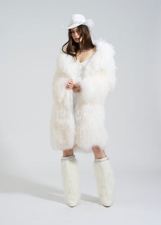 Blanc Cassé Shearling Full Length Coat