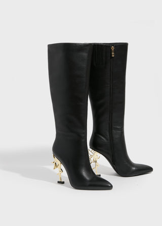 Fairy Icon Leather Boot - Noir