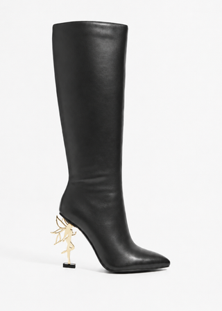Fairy Icon Leather Boot - Noir