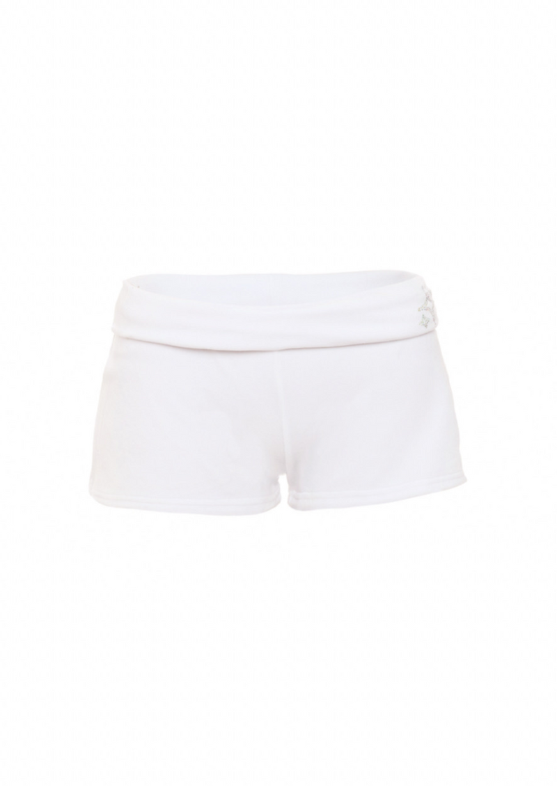 Zoe Velour Tracksuit Shorts - White