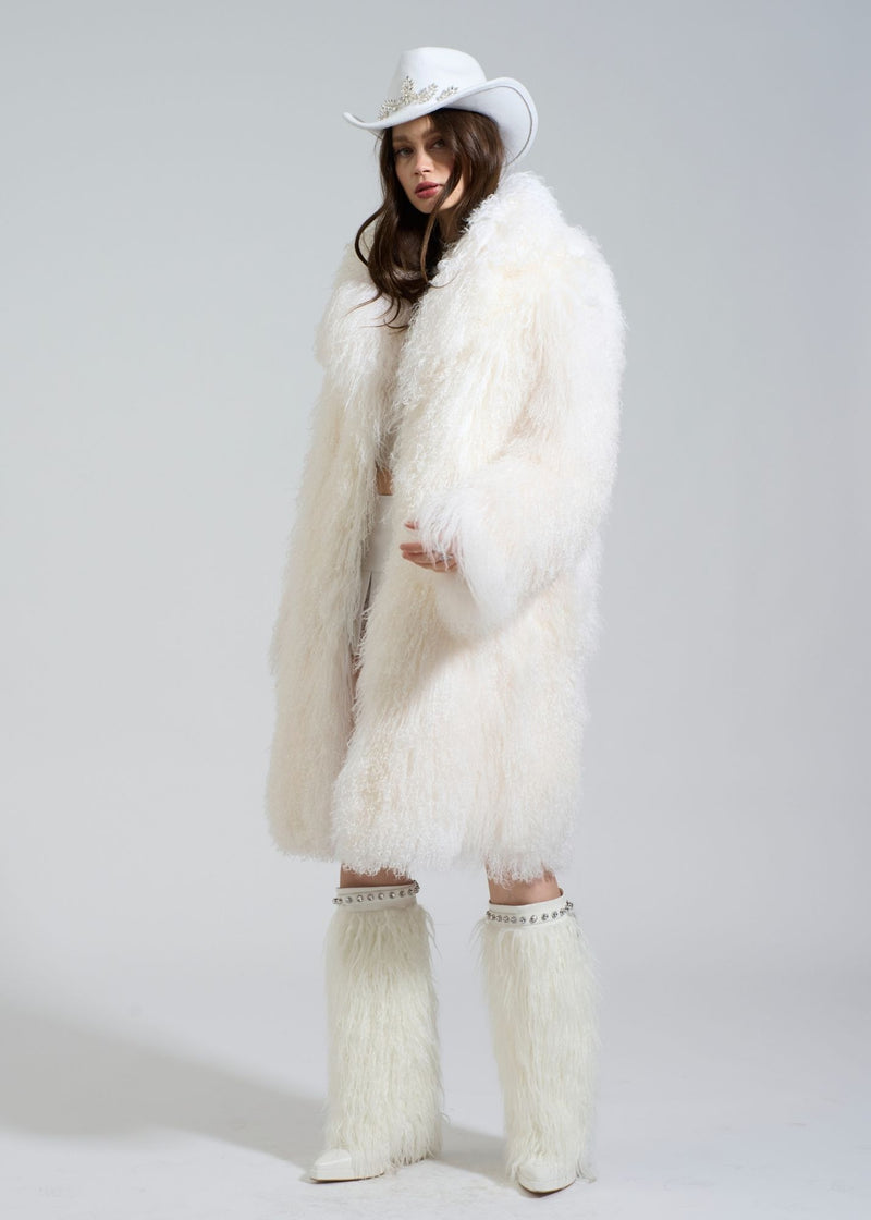Blanc Cassé Shearling Full Length Coat