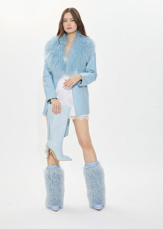 Fairy Icon Leather Boot - Bleu