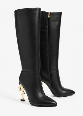 Fairy Icon Leather Boot - Noir