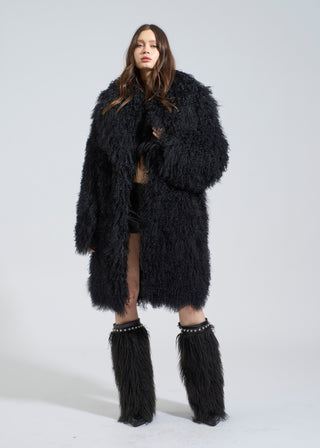 Noir Shearling Full Fur Coat