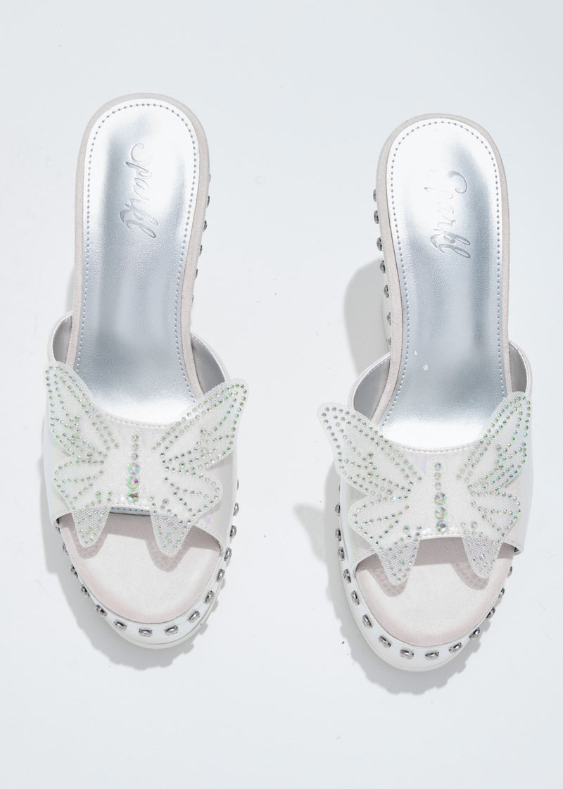 Bianca Butterfly Wedge - White