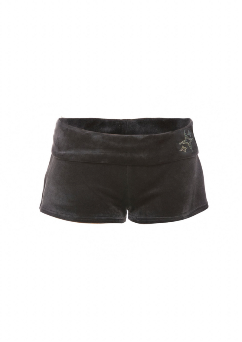 Lea Velour Tracksuit Shorts - Black