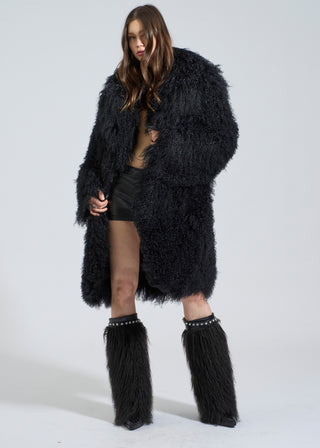 Noir Shearling Full Fur Coat