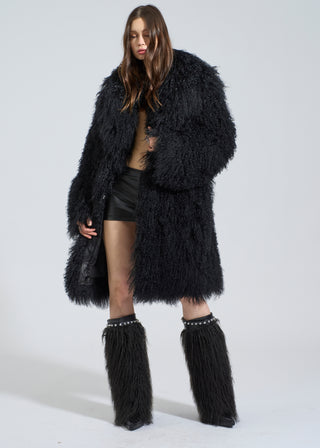 Noir Shearling Full Fur Coat
