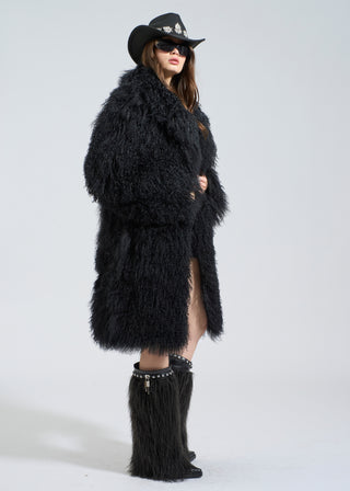 Noir Shearling Full Fur Coat