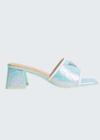 Monogram Heel - Light Blue