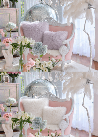 Mongolian Shearling Fur Throw Pillow –  Lavender