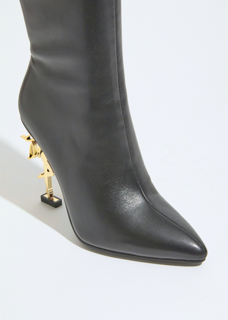 Fairy Icon Leather Boot - Noir