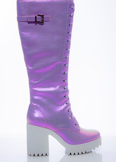 Lilac Fairy Lace-up High Boot