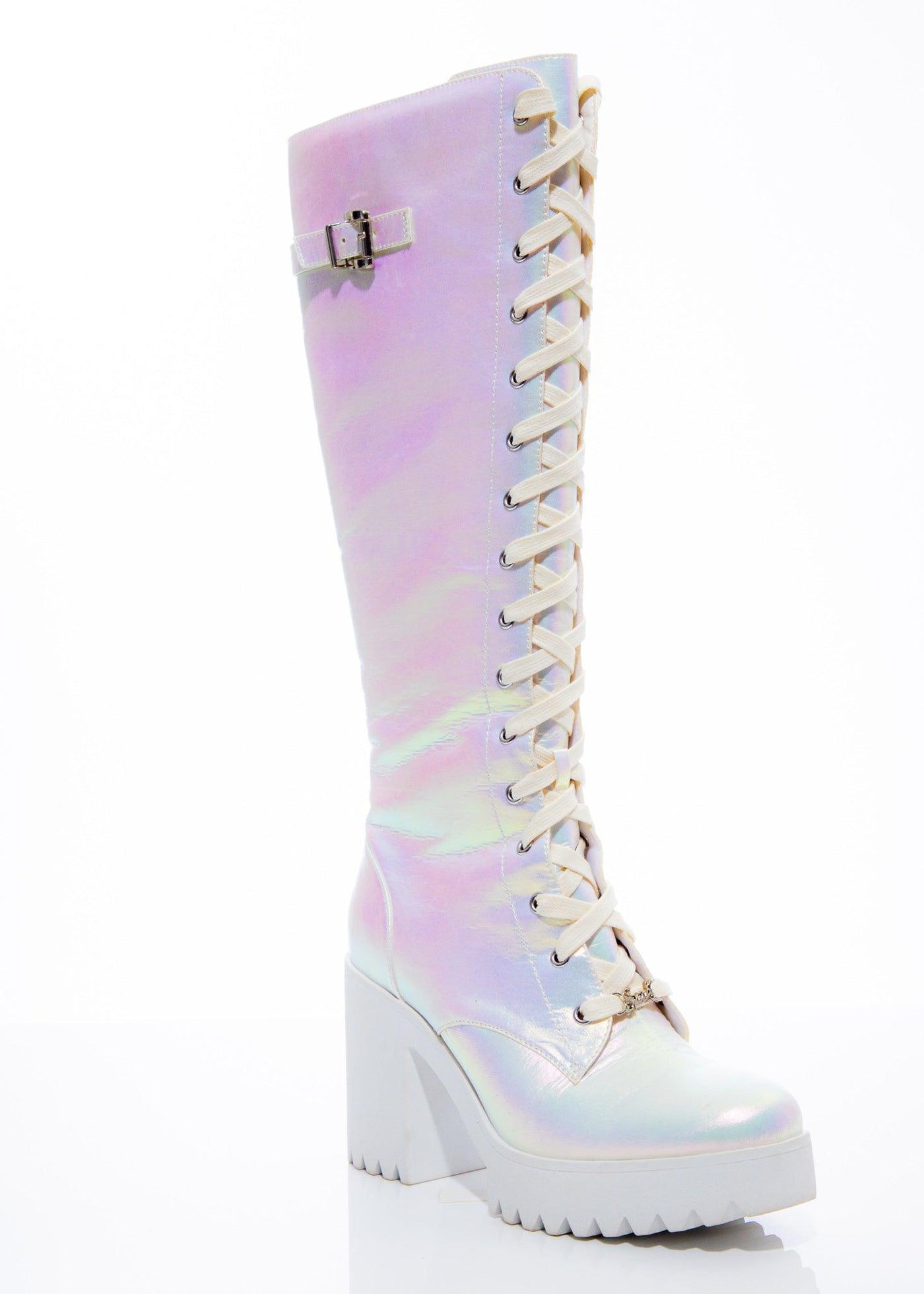 White Fairy Lace-up High Boot