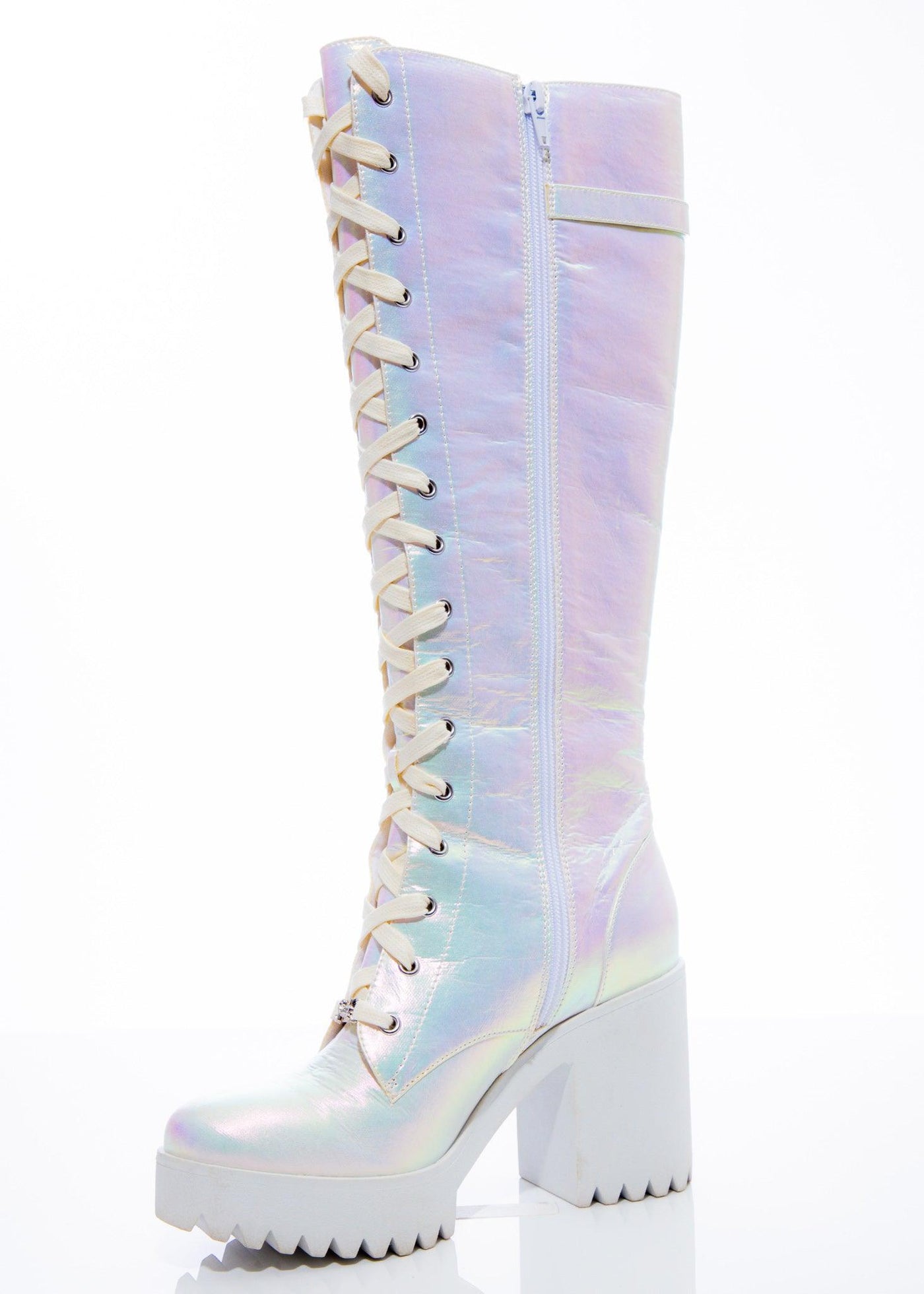 White Fairy Lace-up High Boot