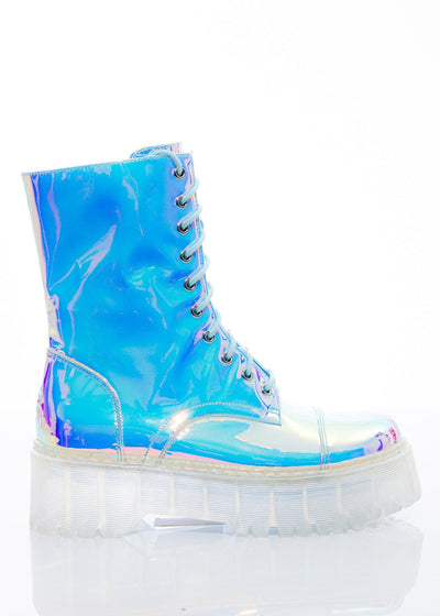 Multi Color Iridescent Combat Boot