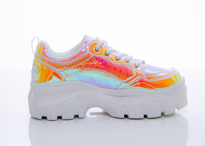 Iridescent Yellow Snake Trainer Sneaker