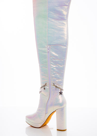 White Fairy Star High Boot