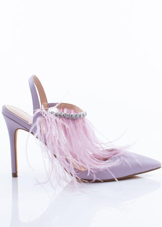 Lilac Pointed Feather Heels