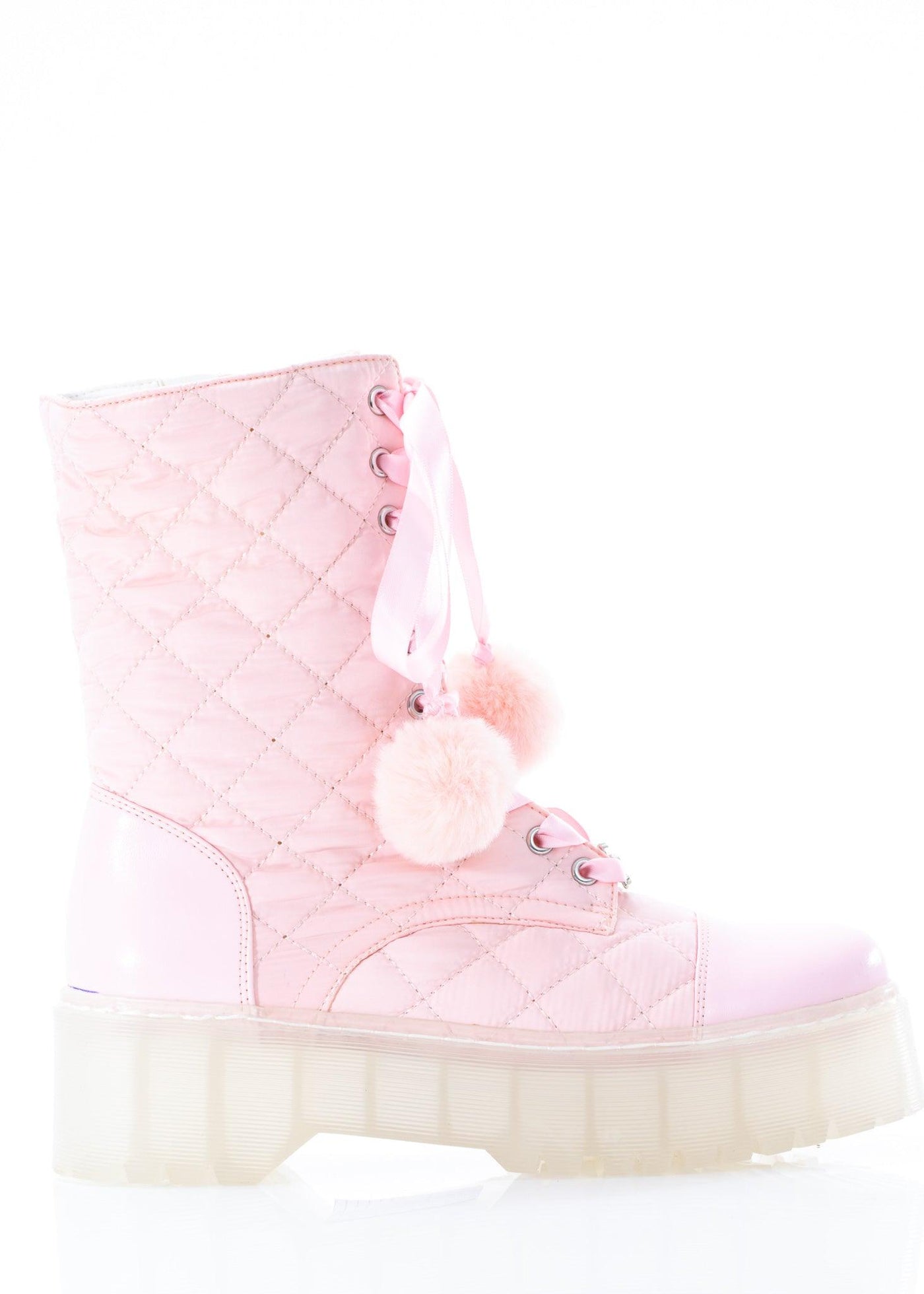 Pink Puffer Combat Boot
