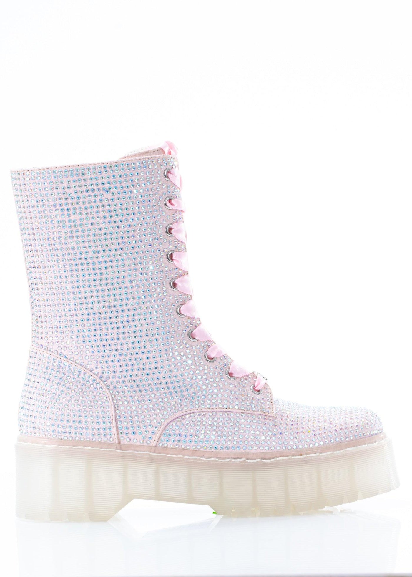 Pink Rhinestone Combat Boot – Sparkl Fairy Couture