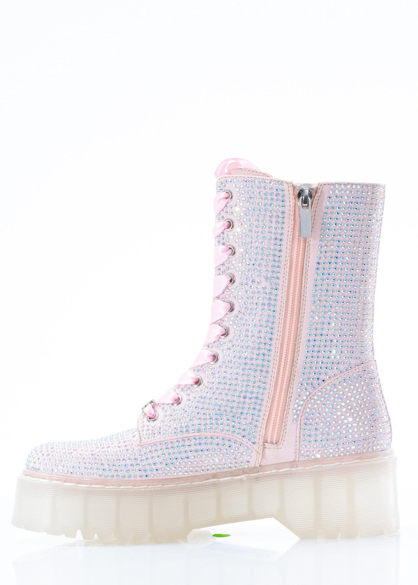 Pink Rhinestone Combat Boot – Sparkl Fairy Couture