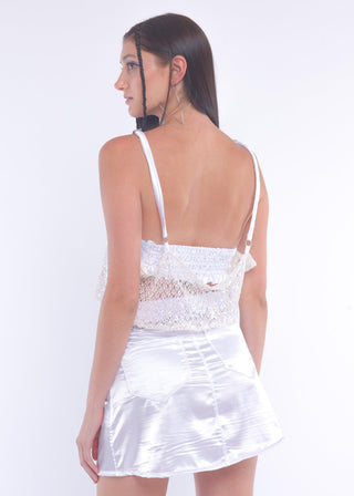 White Silky Bandeau Top - Sparkl Fairy Couture 