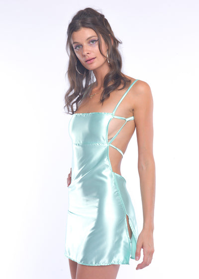 Mint Silky Mini Dress