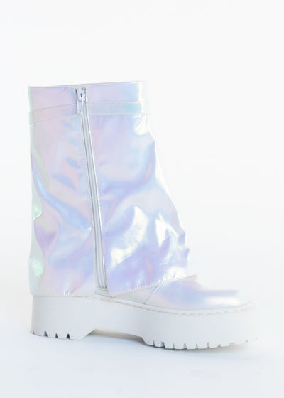 Sparkl Fairy Couture Combat Boot White