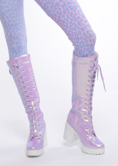 Lilac Fairy Lace-up High Boot