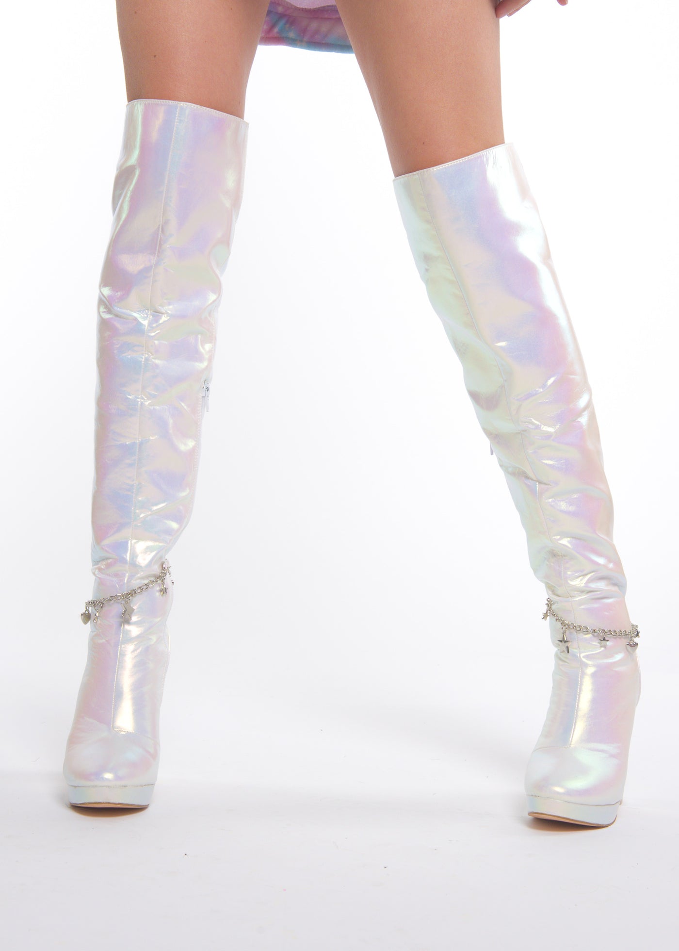 White Fairy Star High Boot
