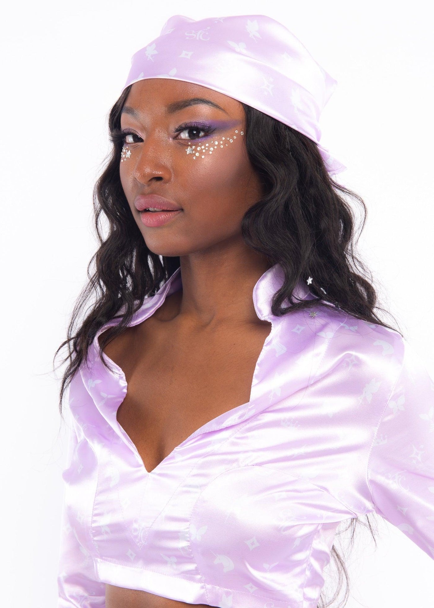 Lavender Monogram Headscarf & Bandanna