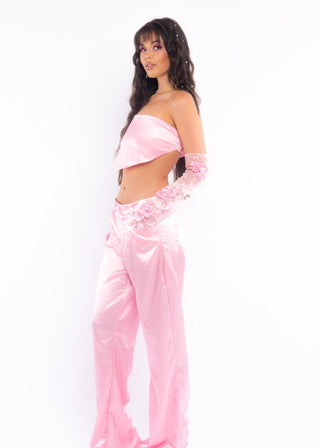 Pink Silk Babe Crop - Sparkl Fairy Couture 