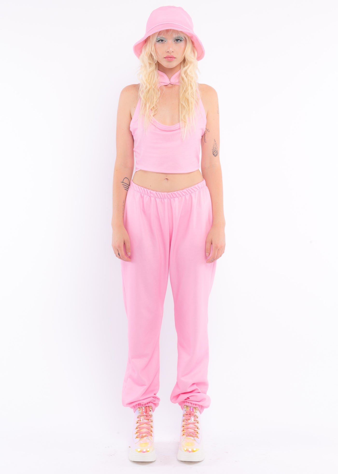 Pink Fleece Sweat Pants