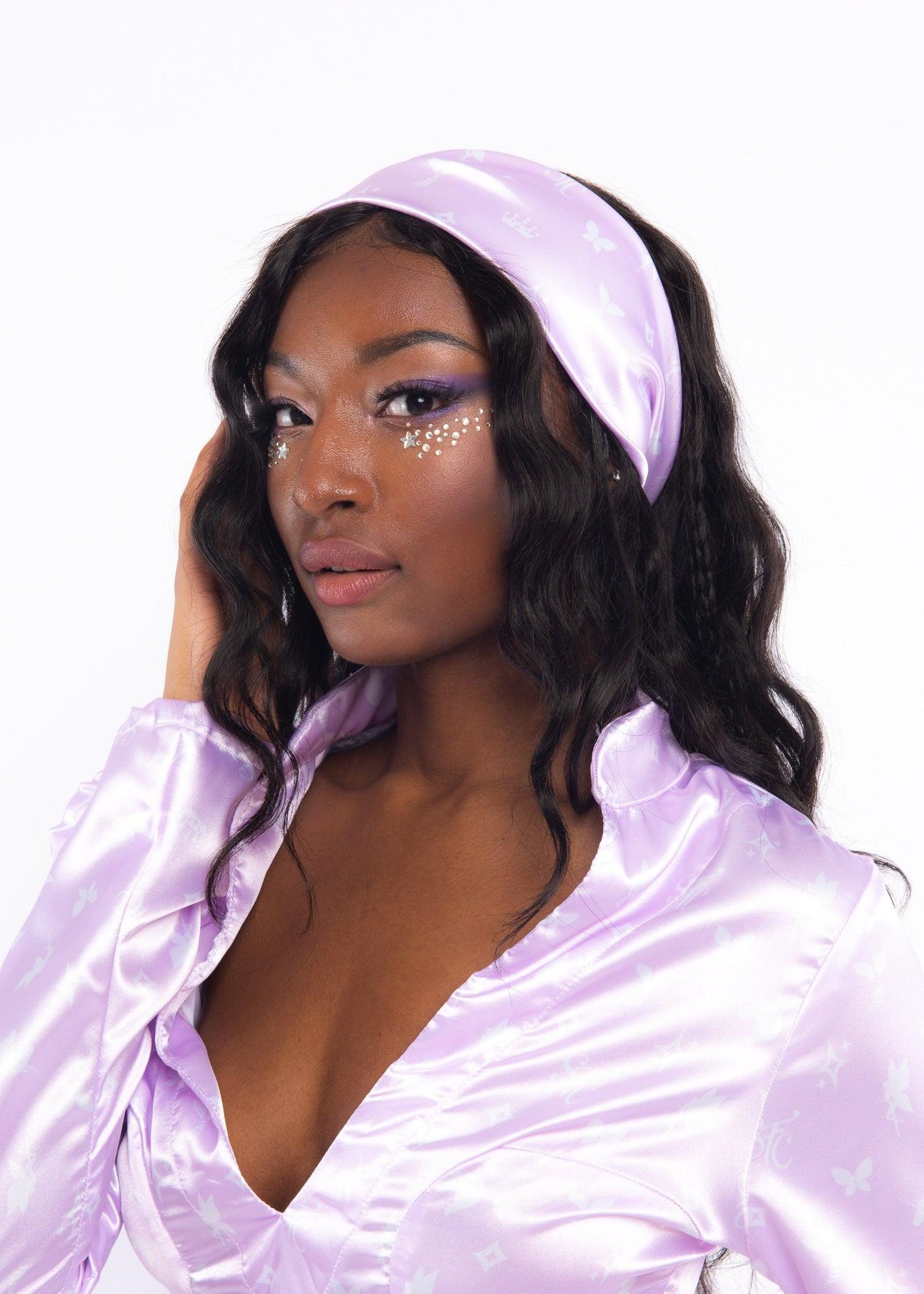 Lavender Monogram Headscarf