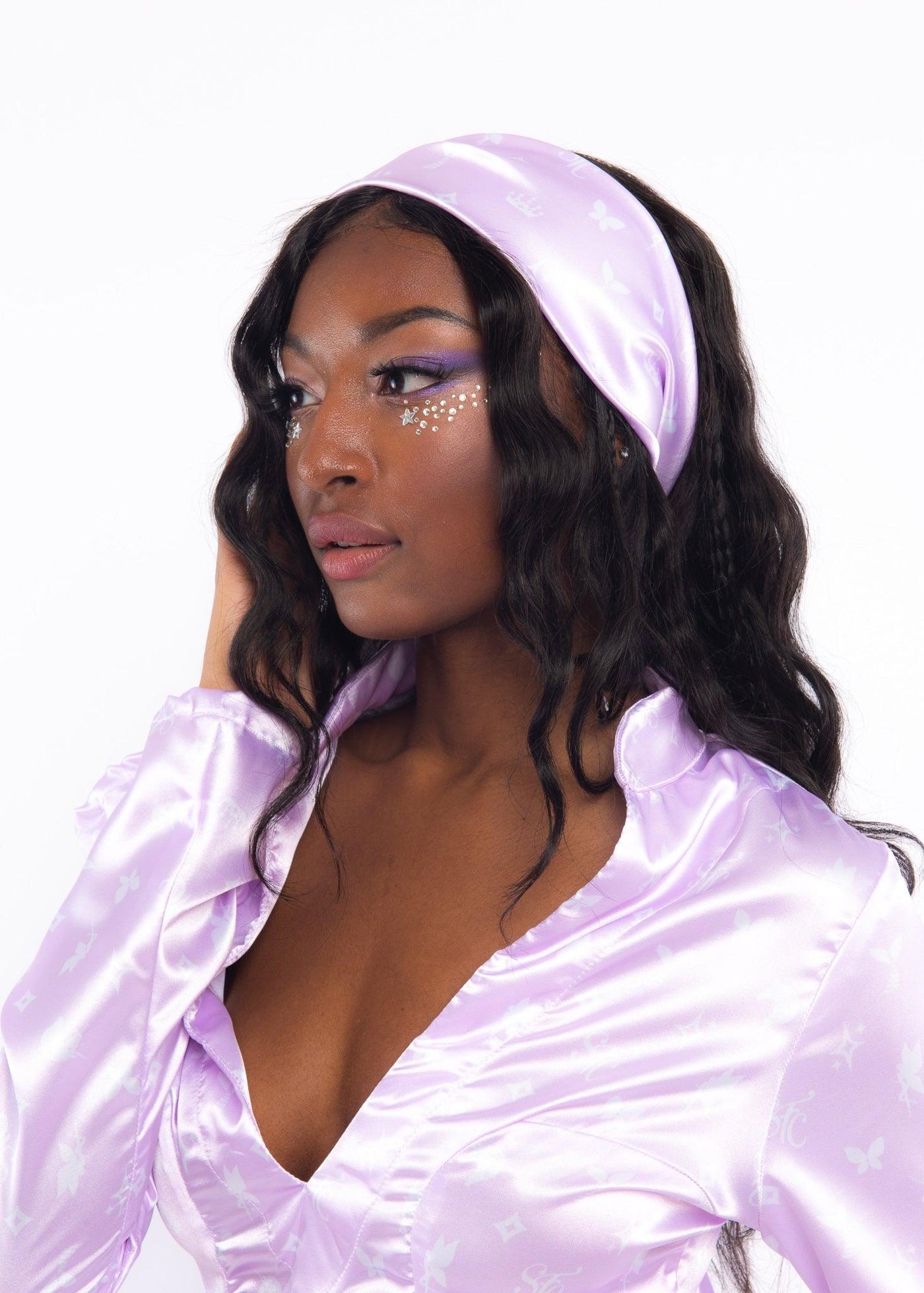 Lavender Monogram Headscarf